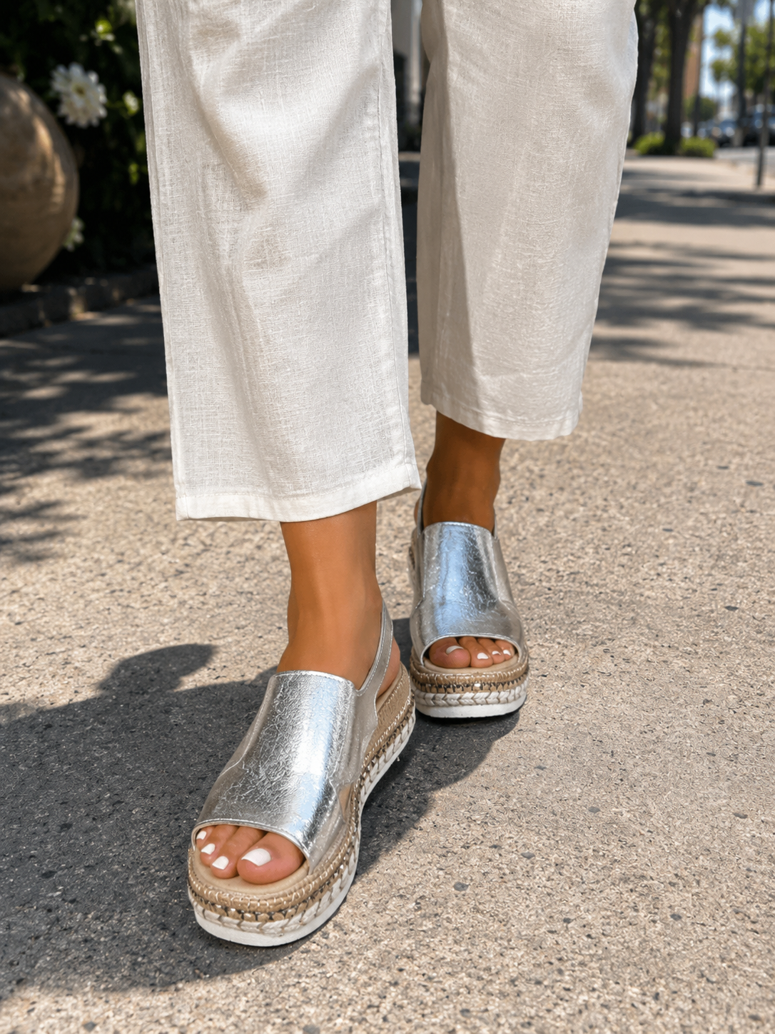 Jolene Orthopedic Comfort Sandals - Silver